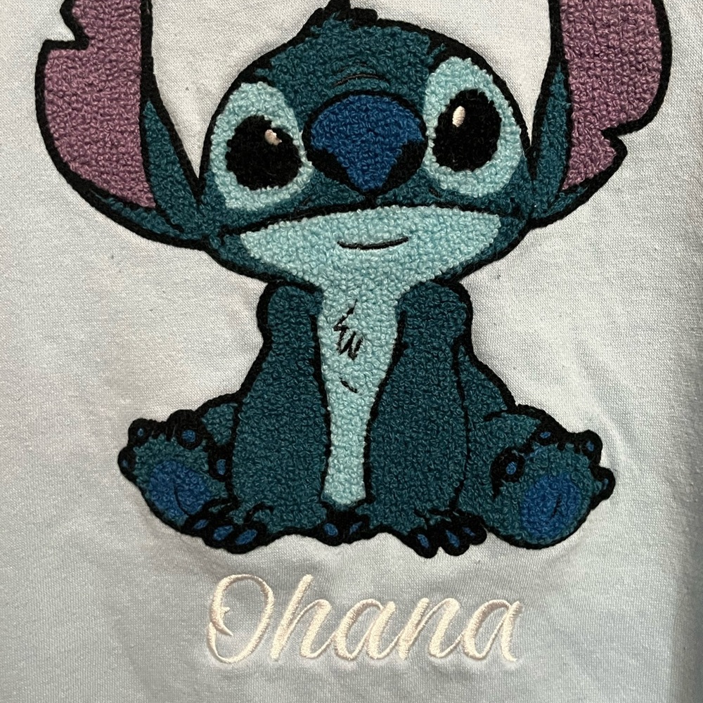 Women's Light Blue Ohana Stitch Sweatshirt XXL - Picture 4 of 6